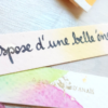 Détails de l'aquarelle et de l'écriture
